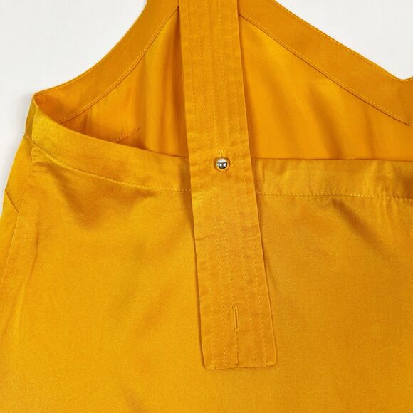 Anthropologie Floreat 100% Silk Tangerine V-Neck Camisole Cami Tank Top Medium - Picture 6 of 9